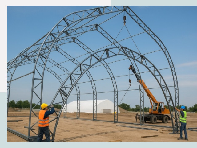 Монтаж ангаров в Ярцеве от 610 руб. - Надежно и быстро